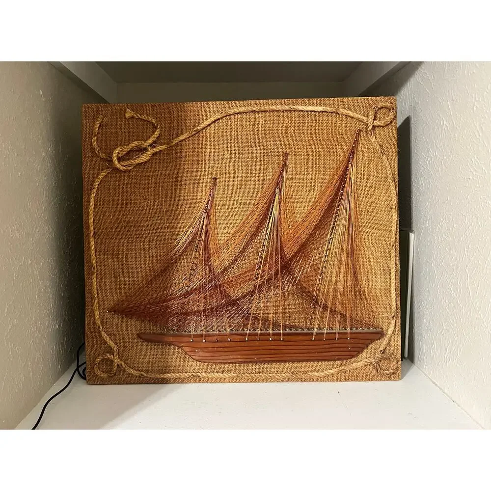 Mid Century Modern Sailboat String Art